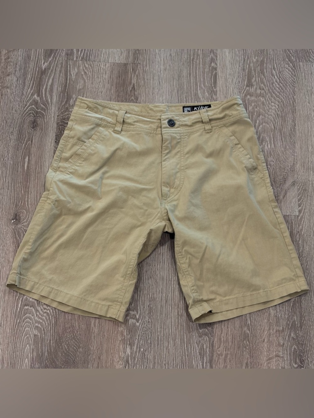 Kuhl Shorts Mens 30 Amphibia Khaki Beige Hiking Nylon Stretch Quick Dry Outdoor